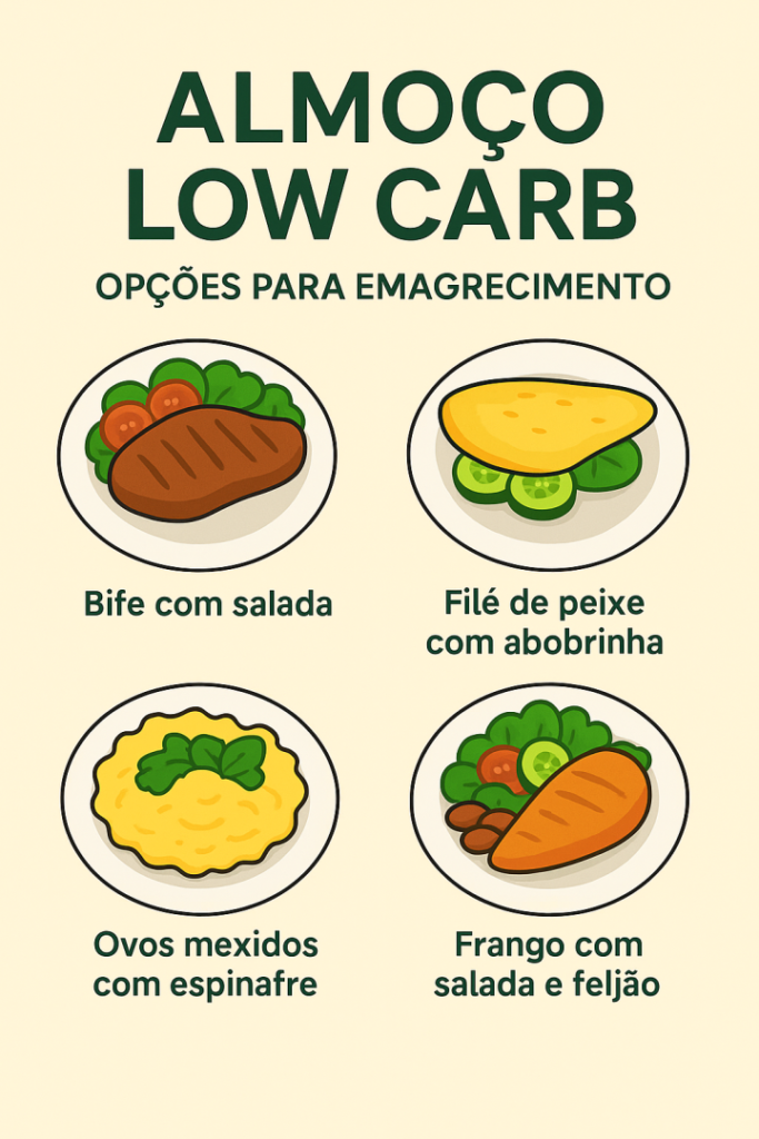 Outro exemplo de almoço com baixo carboidrato.