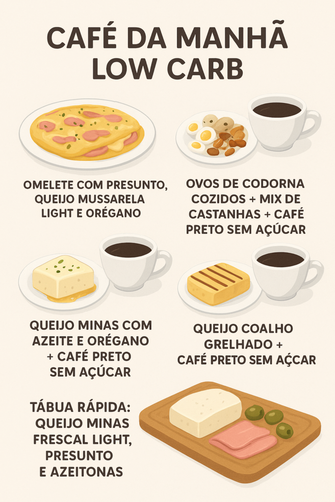 Dieta low carb: exemplo de café-da-manhã com baixo carboidrato